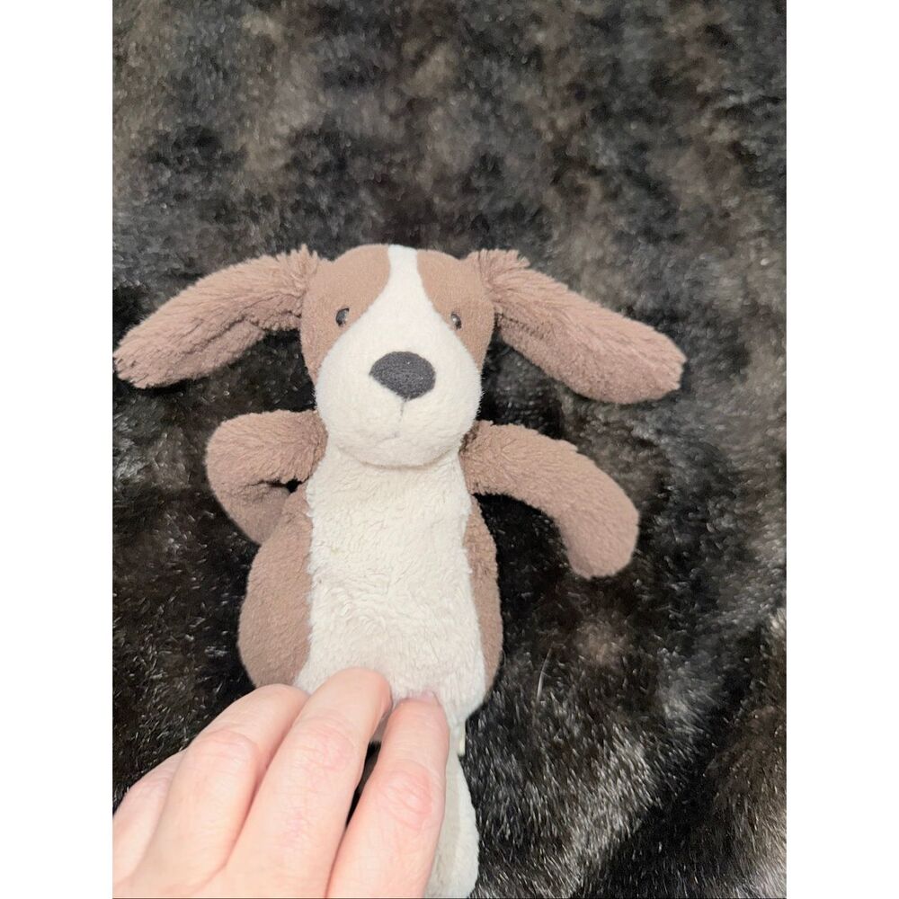 Retired Jellycat BASHFUL FUDGE PUPPY Soft Plush Toy FUN Stuffed Dog Approx 9"